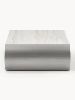 Tavolino da salotto con piano in marmo Blaze, larg. 120 cm