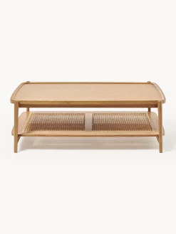Tavolino da salotto in legno con spazio storage e intreccio viennese Libby