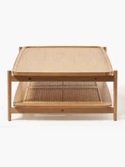 Tavolino da salotto in legno con spazio storage e intreccio viennese Libby
