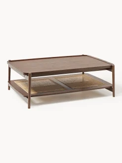 Tavolino da salotto in legno con spazio storage e intreccio viennese Libby