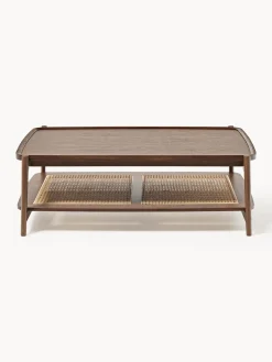 Tavolino da salotto in legno con spazio storage e intreccio viennese Libby