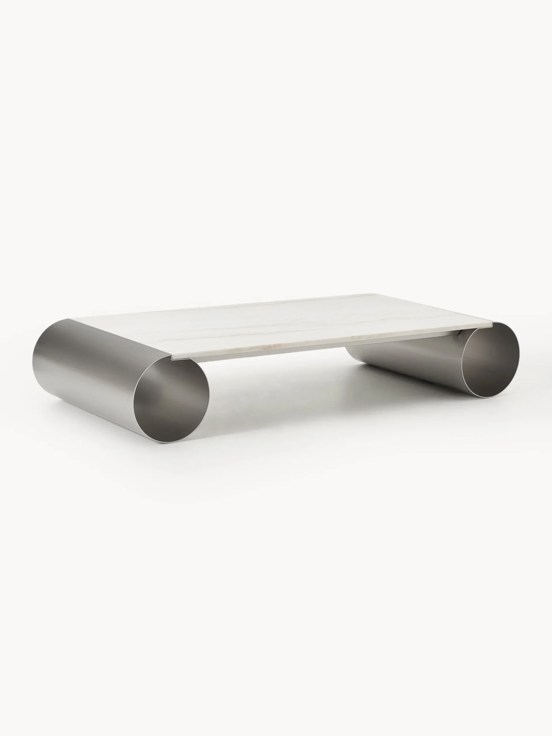 Tavolino da salotto XL con piano in marmo Blaze, larg. 160 cm