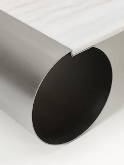 Tavolino da salotto XL con piano in marmo Blaze, larg. 160 cm