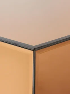 Tavolino fatto a mano in vetro a specchio Mirror, larg. 80 cm