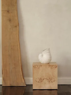 Tavolino in legno di radica Cube