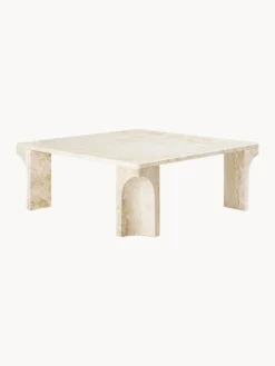 Tavolino in travertino Doric larg. 80 cm