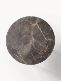 Tavolino rotondo con piano in vetro effetto marmo Antigua