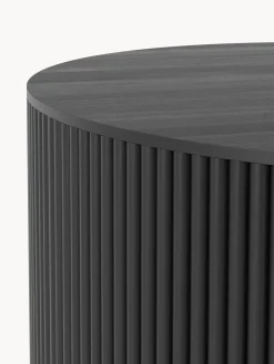 Tavolino rotondo da salotto in legno con vano contenitore Nele