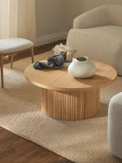 Tavolino rotondo da salotto in legno Nele