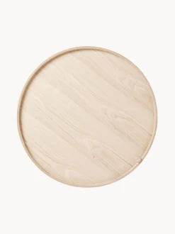 Tavolino rotondo in legno di quercia con vano contenitore Turning Table