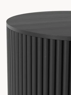 Tavolino rotondo in legno con vano contenitore Nele