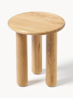 Tavolino rotondo in legno di quercia Didi