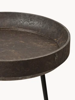 Tavolino rotondo in legno di quercia Bowl, fatto a mano