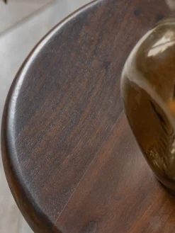 Tavolino rotondo in legno di mango Sculpt