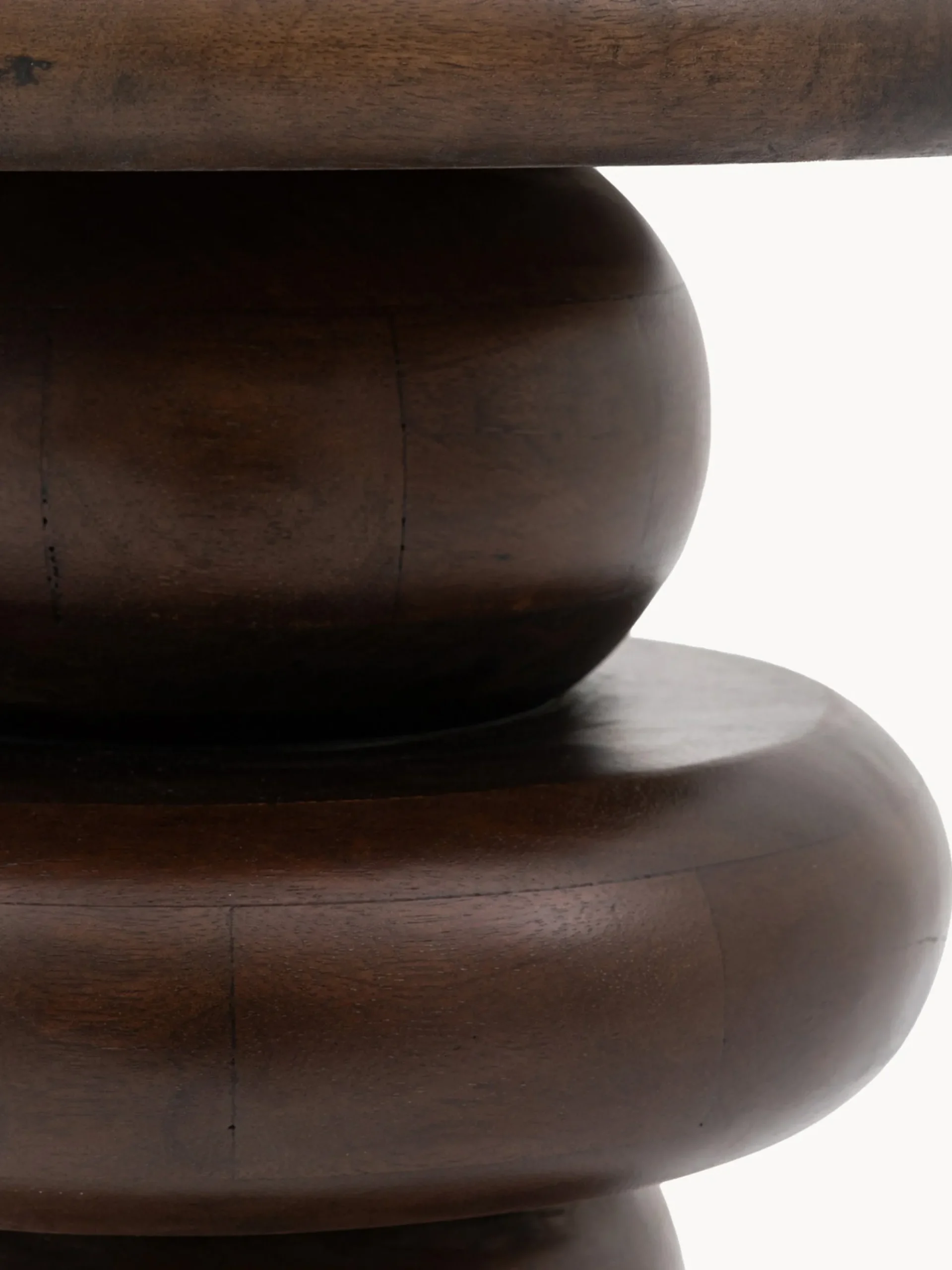 Tavolino rotondo in legno di mango Sculpt