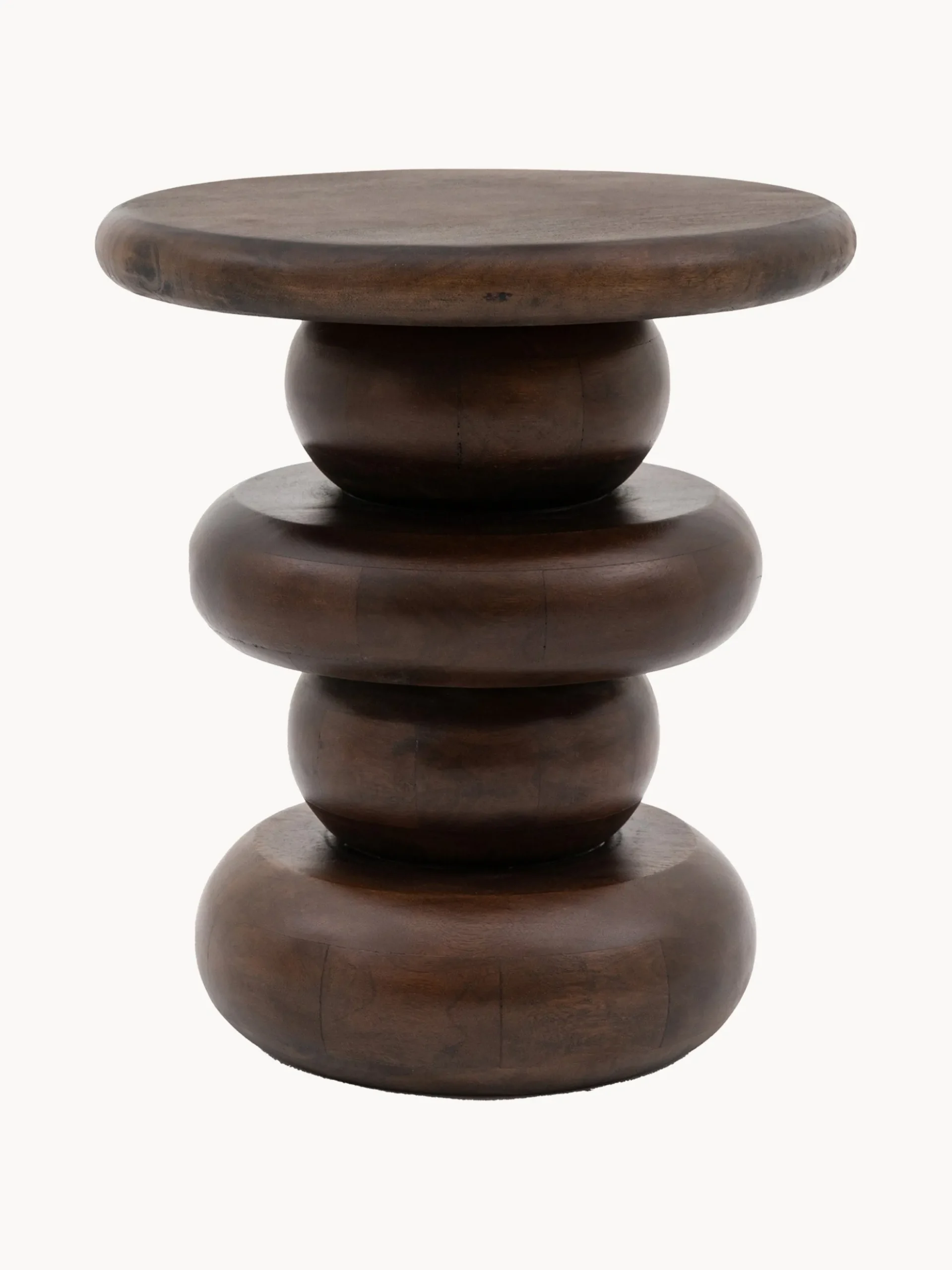 Tavolino rotondo in legno di mango Sculpt