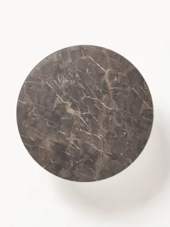 Tavolino rotondo XL da salotto con piano in vetro effetto marmo Antigua