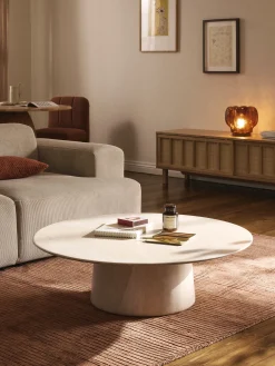 Tavolino rotondo XL effetto travertino Jael