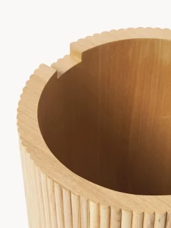 Tavolino contenitore rotondo in legno Nele