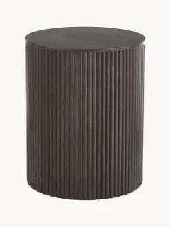 Tavolino contenitore rotondo in legno Nele