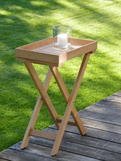 Tavolino da giardino pieghevole in legno di teak Chio
