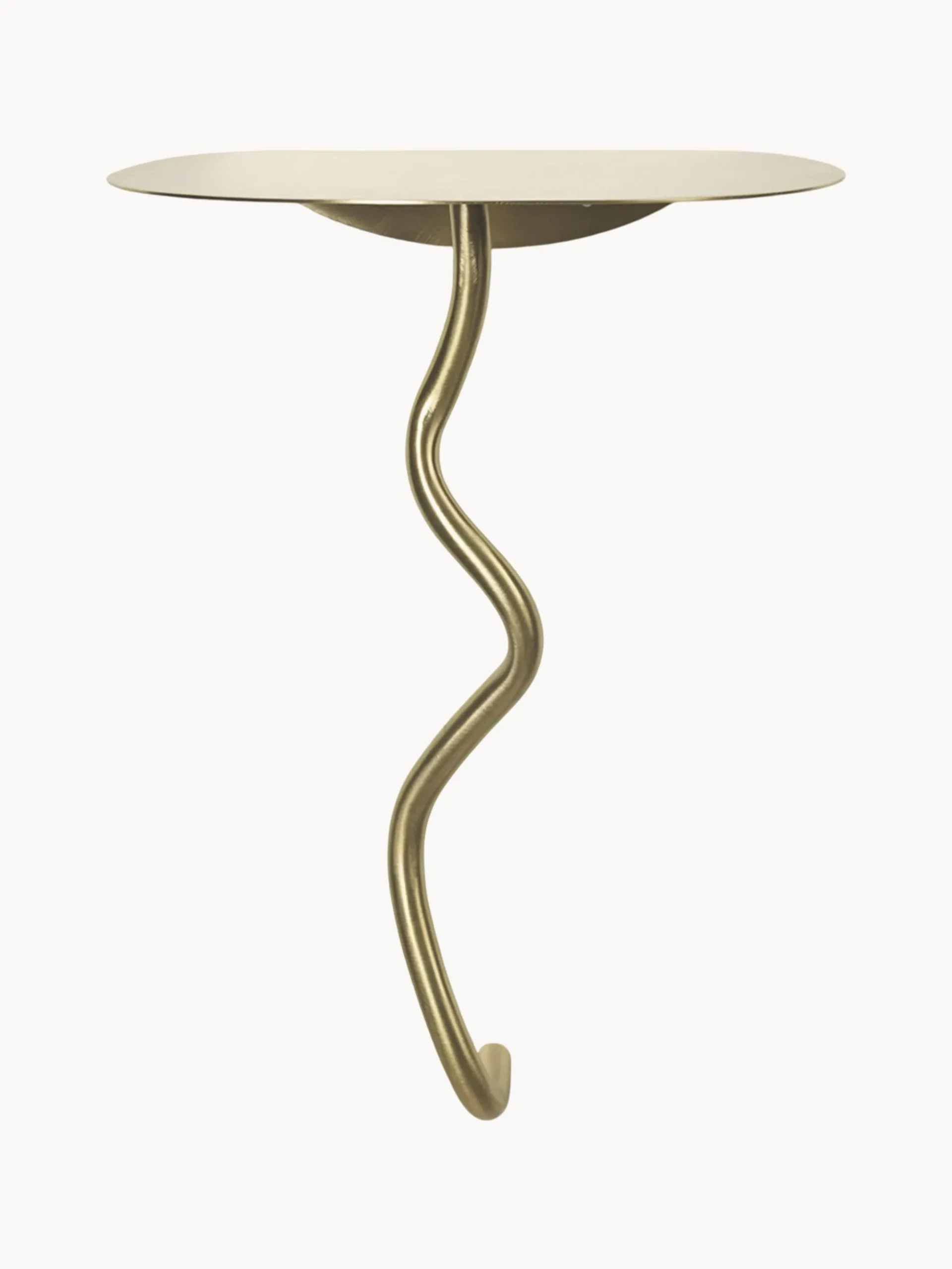 Tavolino da parete in ottone Curvature