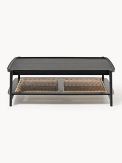 Tavolino da salotto in legno con spazio storage e intreccio viennese Libby