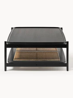 Tavolino da salotto in legno con spazio storage e intreccio viennese Libby