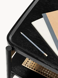 Tavolino da salotto in legno con spazio storage e intreccio viennese Libby