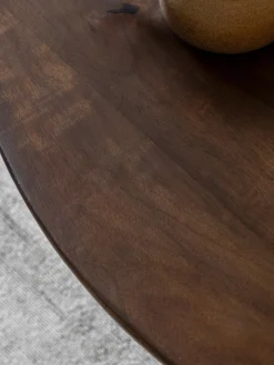 Tavolino da salotto rotondo in legno di mango Sculpt
