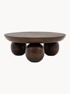 Tavolino da salotto rotondo in legno di mango Sculpt