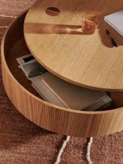 Tavolino da salotto tondo con spazio di archiviazione Olles