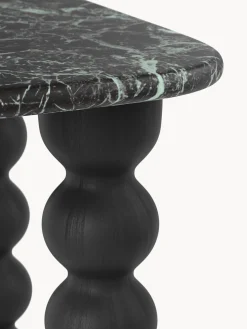 Tavolino in marmo con gambe in legno di quercia Lyndi