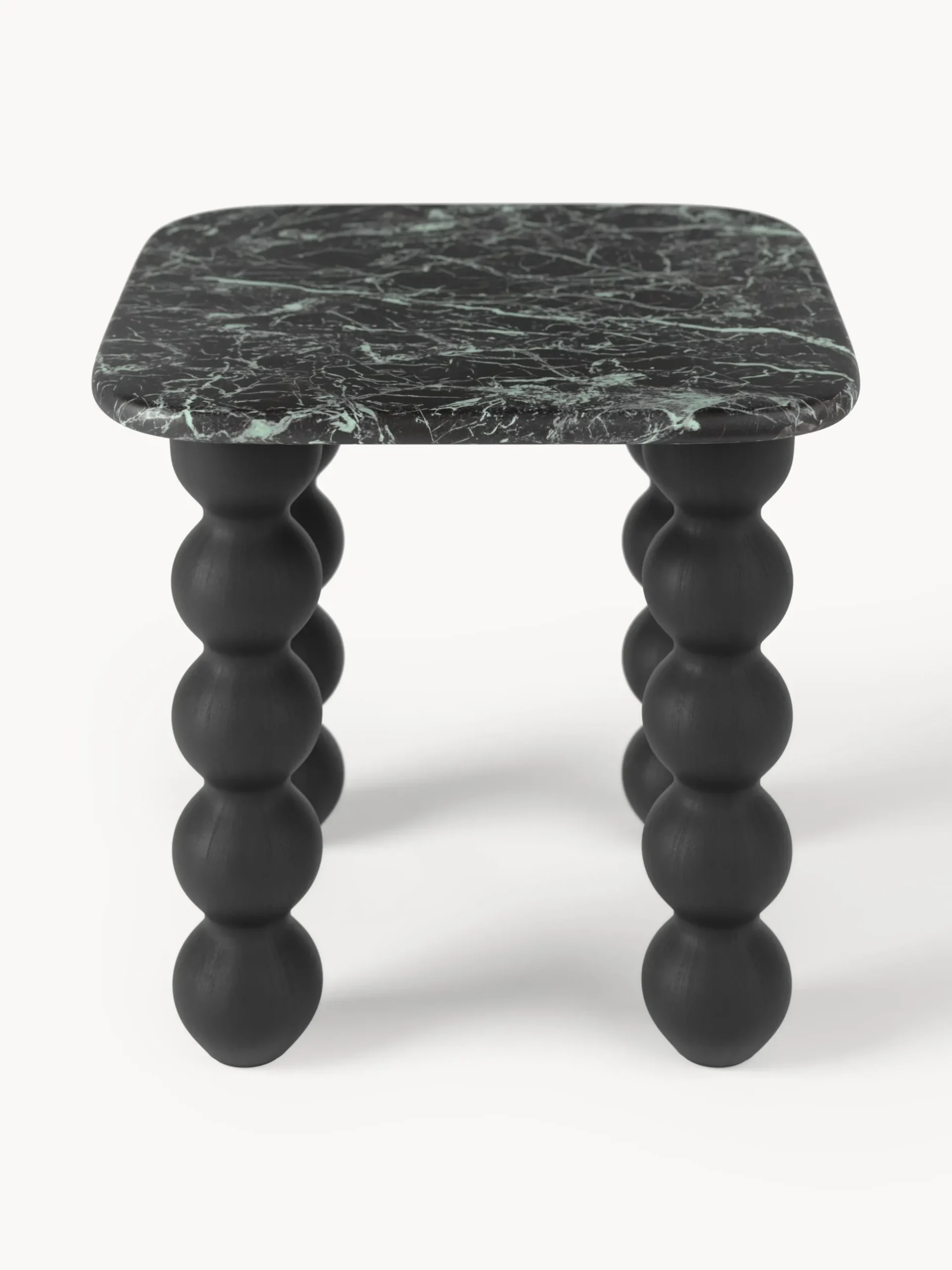 Tavolino in marmo con gambe in legno di quercia Lyndi