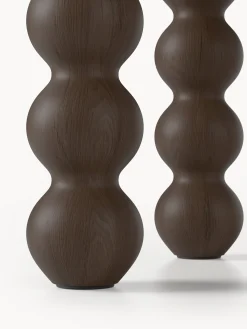 Tavolino in marmo con gambe in legno di quercia Lyndi
