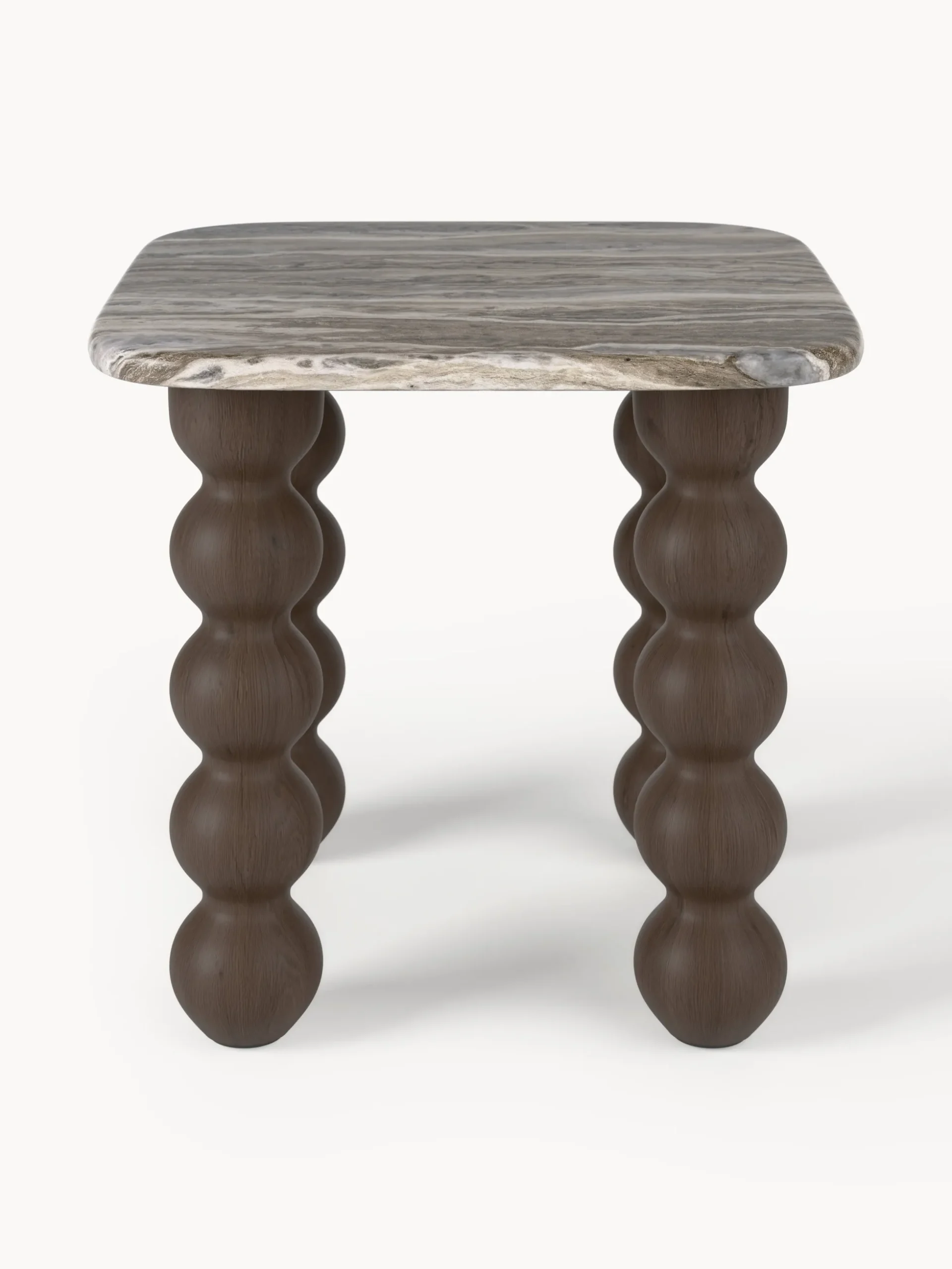 Tavolino in marmo con gambe in legno di quercia Lyndi