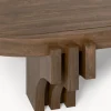 Tavolino ovale da salotto in legno di quercia Nolan
