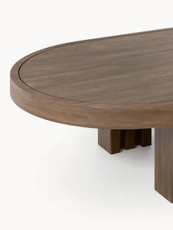 Tavolino ovale da salotto in legno di quercia Nolan