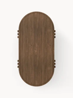 Tavolino ovale da salotto in legno di quercia Nolan