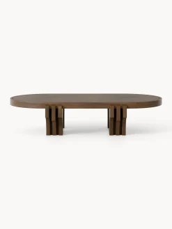 Tavolino ovale da salotto in legno di quercia Nolan