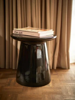 Tavolino rotondo con finitura lucida Dunstan