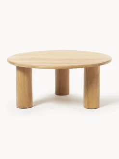 Tavolino rotondo da salotto in legno di quercia Didi