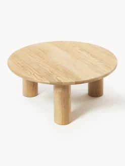 Tavolino rotondo da salotto in legno di quercia Didi