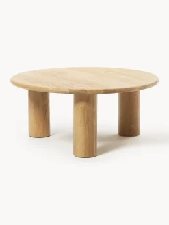 Tavolino rotondo da salotto in legno di quercia Didi
