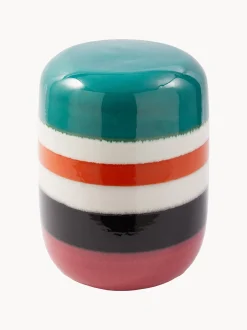 Tavolino rotondo fatto a mano Striped Pill
