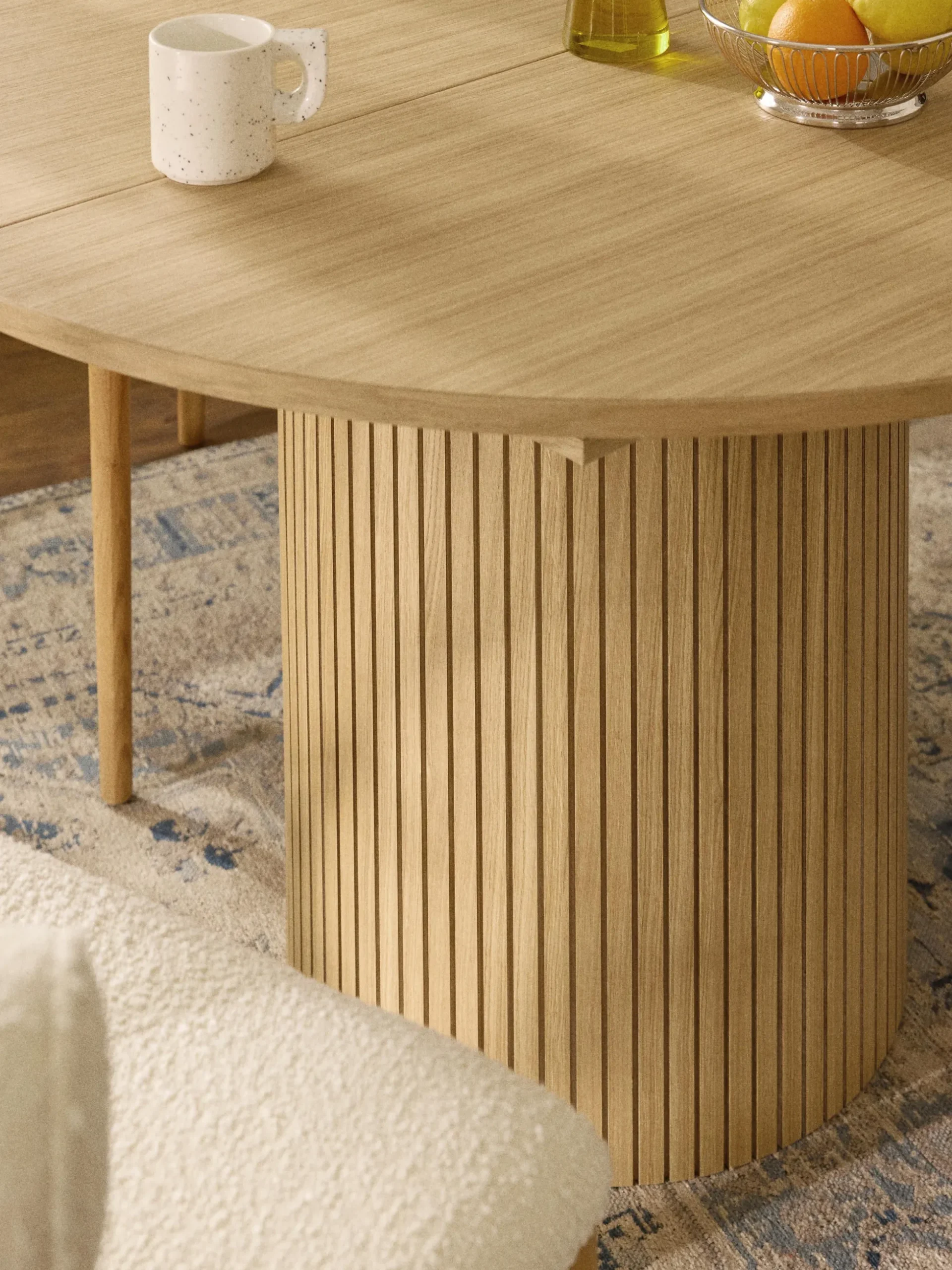 Tavolo allungabile con struttura millerighe Filo, 120 - 160 x 75 cm