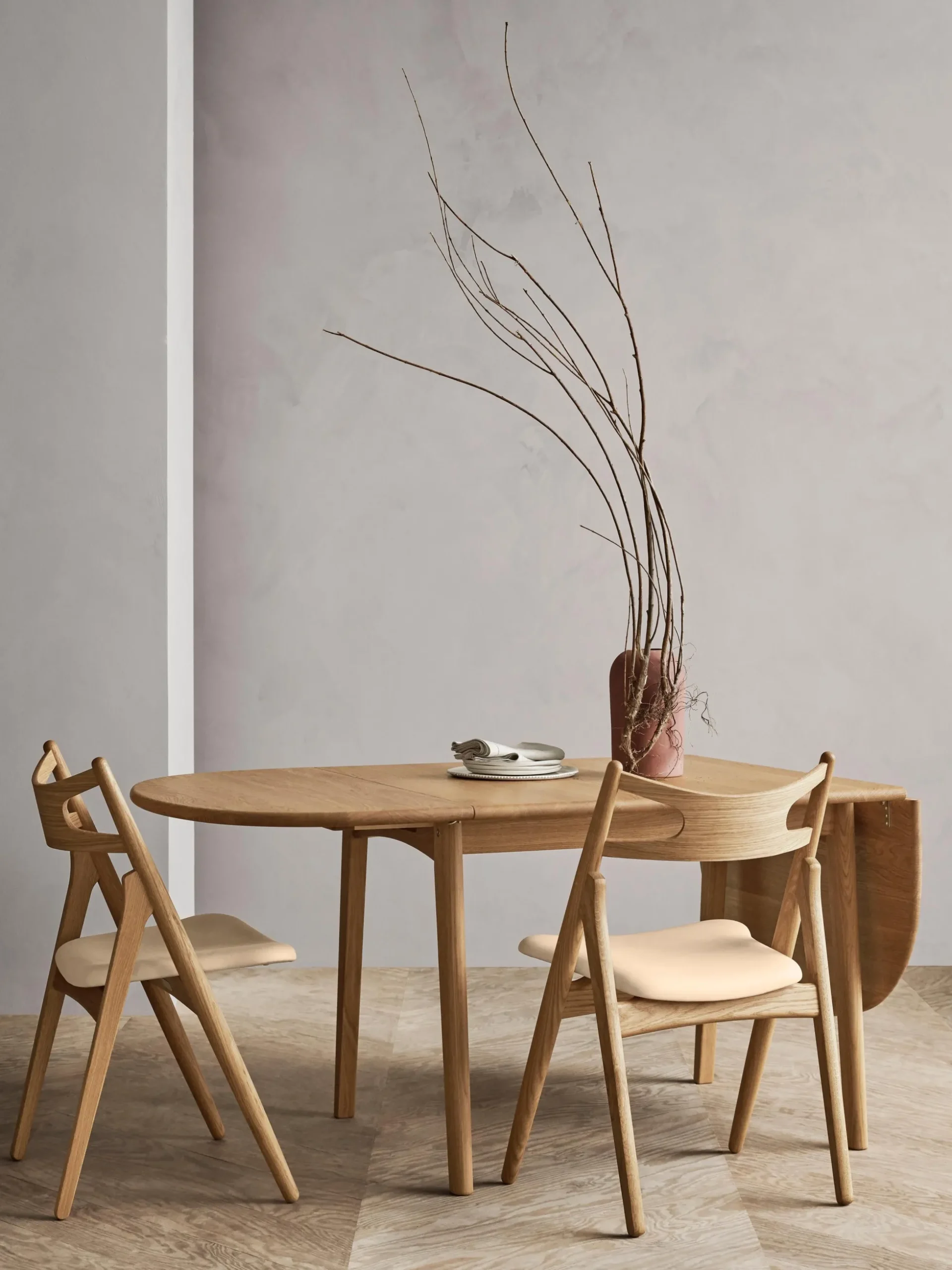 Tavolo allungabile in legno di quercia CH002, 90 - 188 x 90 cm