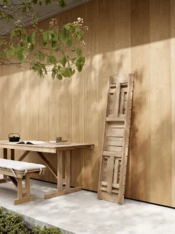 Tavolo da giardino pieghevole in legno di teak BM1771, 195 x 78 cm