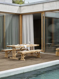Tavolo da giardino pieghevole in legno di teak BM1771, 195 x 78 cm