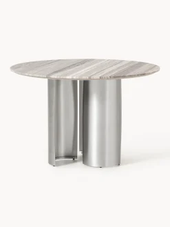Tavolo da pranzo rotondo con piano in marmo Noam, Ø 120 cm